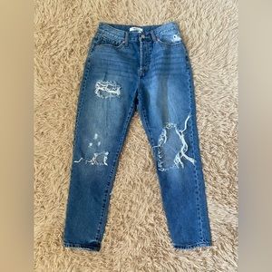 Blue distressed jeans